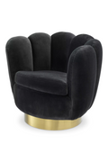 Gray Velvet Scalloped Swivel Chair | Eichholtz Mirage | Oroatrade.com