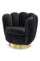 Gray Velvet Scalloped Swivel Chair | Eichholtz Mirage | Oroatrade.com