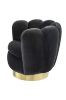 Gray Velvet Scalloped Swivel Chair | Eichholtz Mirage | Oroatrade.com