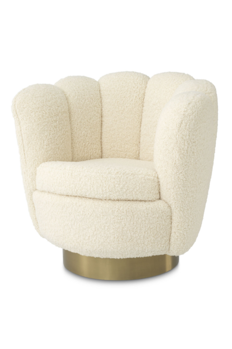 Cream Scalloped Swivel Chair | Eichholtz Mirage | Oroatrade.com
