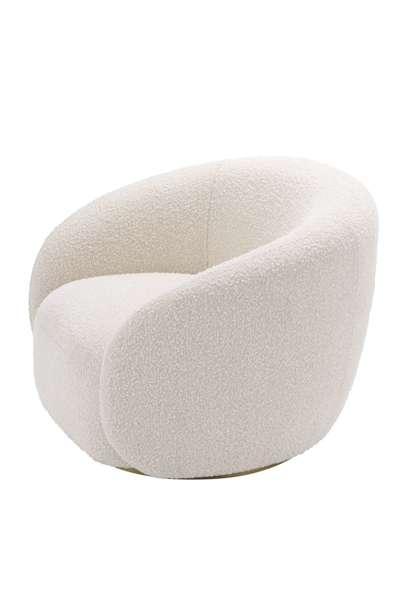 Cream Bouclé Curved Swivel Chair | Eichholtz Brice | Oroatrade.com