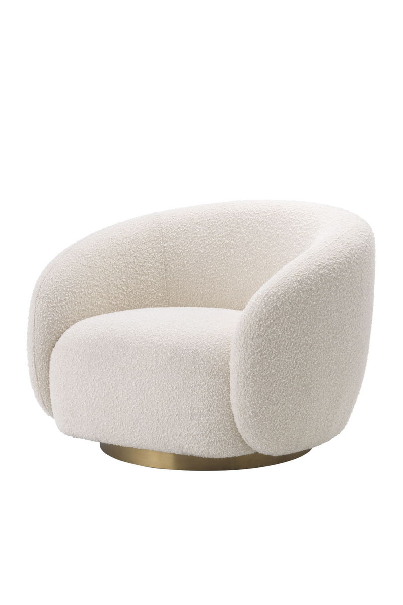 Cream Bouclé Curved Swivel Chair | Eichholtz Brice | Oroatrade.com