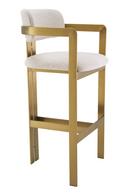 Gold Framed Boucle Bar Stool | Eichholtz Donato | OROATRADE.com