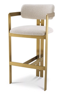 Gold Framed Boucle Bar Stool | Eichholtz Donato | OROATRADE.com
