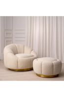 Cream Bouclé Modern Ottoman | Eichholtz Inger | OROATRADE.com