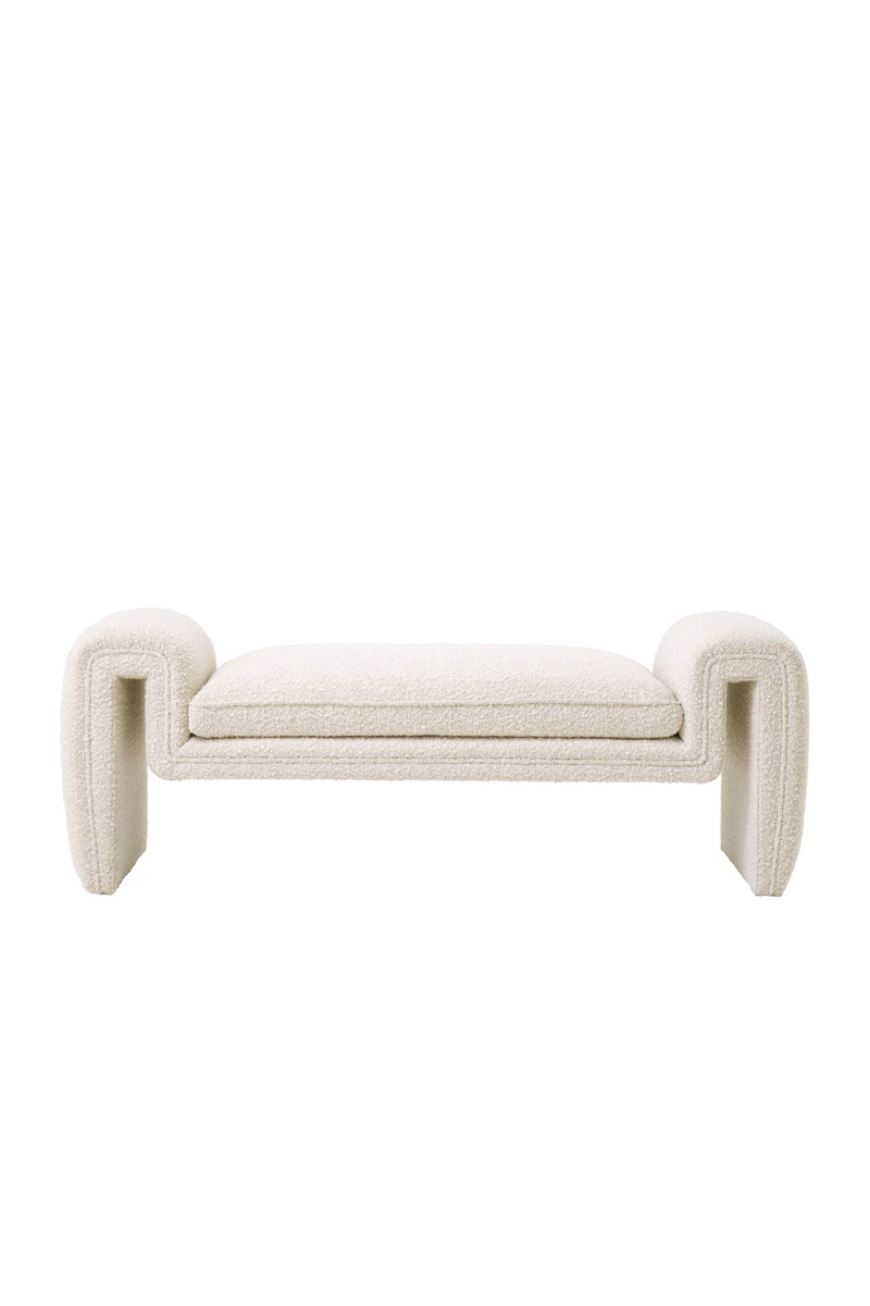 Cream Bouclé Upholstered Bench | Eichholtz Tondo | Oroatrade.com
