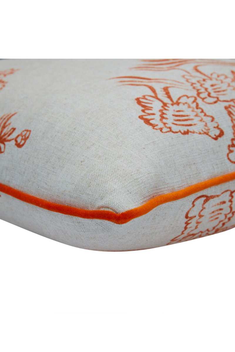 White and Orange Duck Feather Cushion | Andrew Martin Friendly Folk