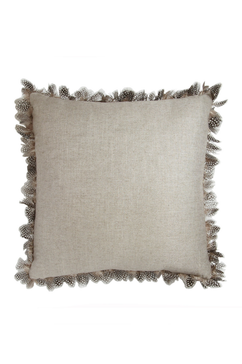 Gray Linen with Spotted Feathers Cushion | Andrew Martin Ossington