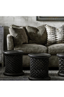 Black Wooden Lattice Stool | Andrew Martin Bamileke | OROATRADE