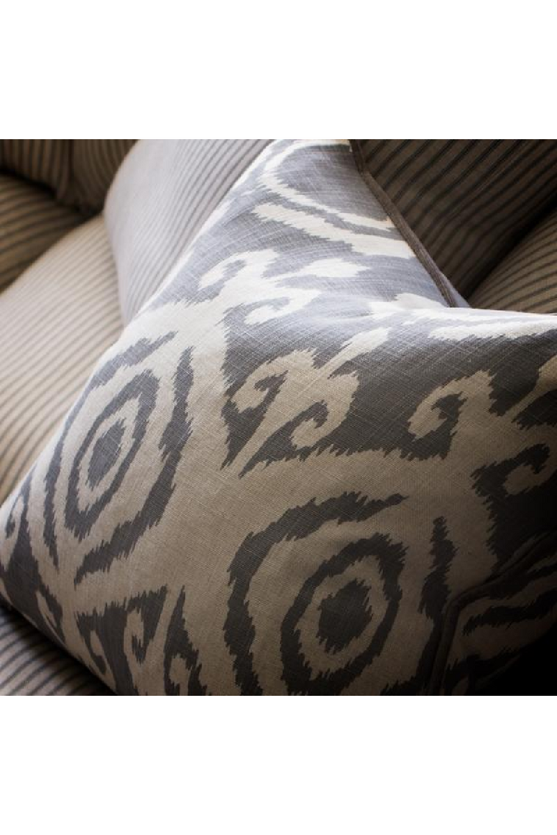 Ikat Cushion with Velvet Piping M | Andrew Martin Volcano | OROATRADE