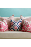 Ikat Cushion with Velvet Piping M | Andrew Martin Volcano | OROATRADE
