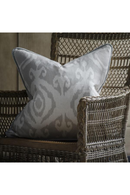 Ikat Cushion with Velvet Piping  M | Andrew Martin Volcano | OROATRADE