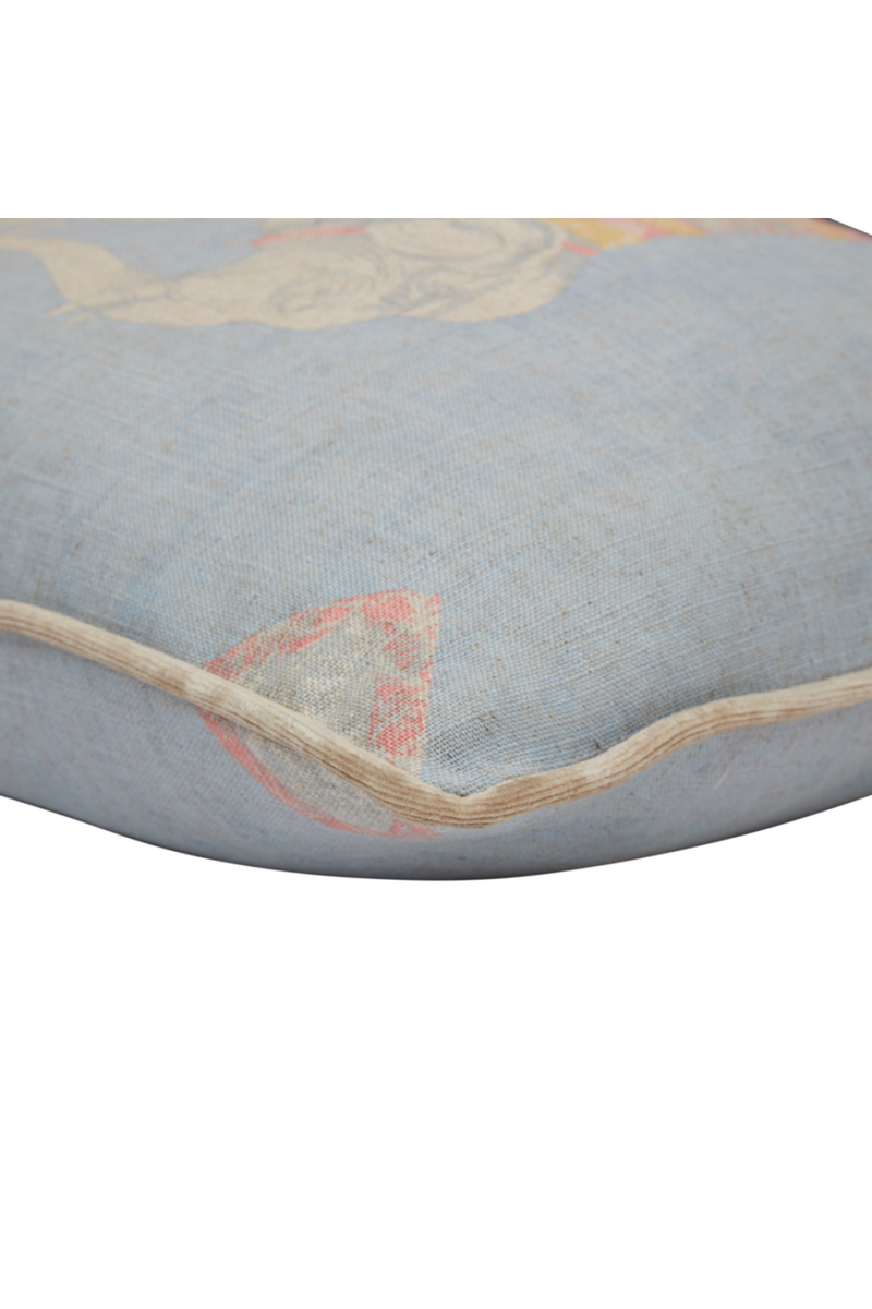 Sky Blue Elephant Print Piped Cushion | Andrew Martin Jumbo | OROATRADE