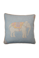 Sky Blue Elephant Print Piped Cushion | Andrew Martin Jumbo | OROATRADE