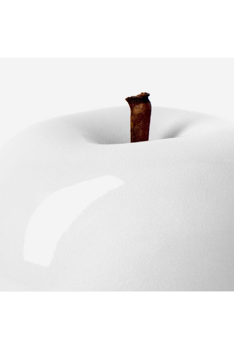 White Apple Ceramic Sculpture M | Andrew Martin Glazed | Oroatrade