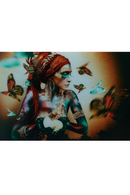 Multi-colored Photographic Art Print | Andrew Martin Girl with Butterflies