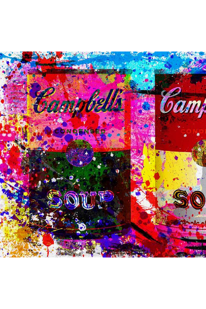 Multicolored Soup Cans Art Print | Andrew Martin Colorful Campbells