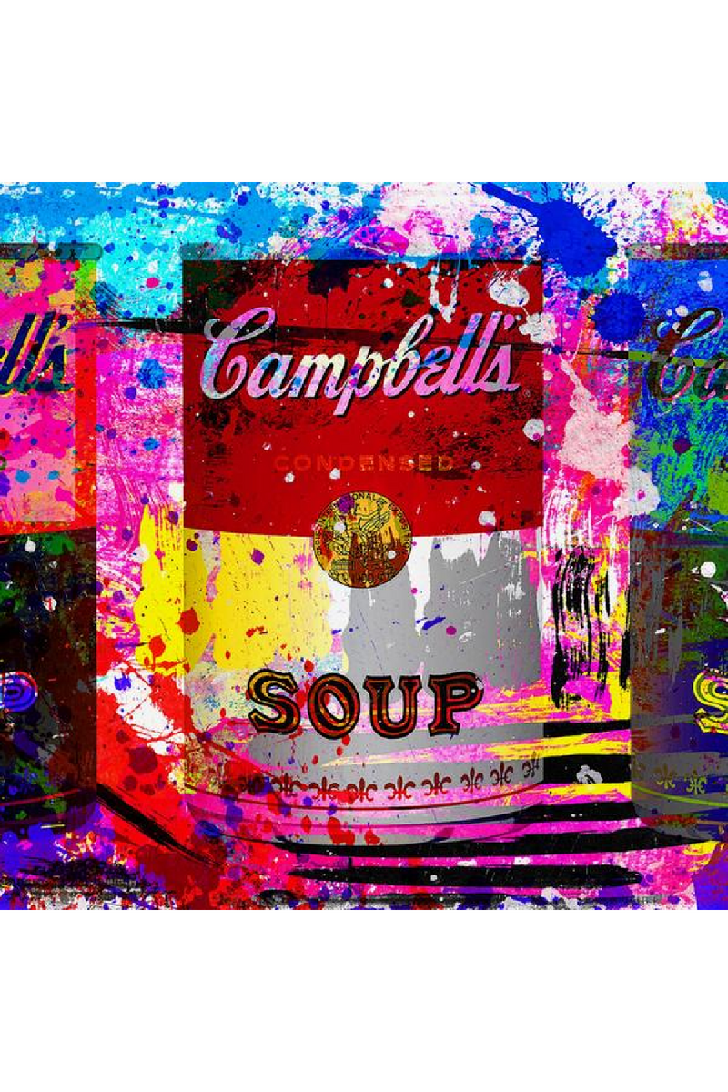 Multicolored Soup Cans Art Print | Andrew Martin Colorful Campbells