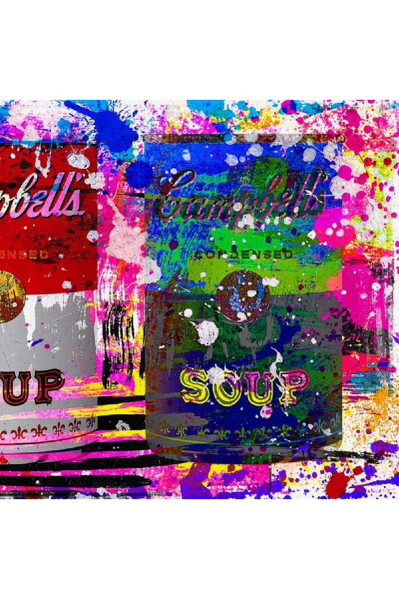 Multicolored Soup Cans Art Print | Andrew Martin Colorful Campbells