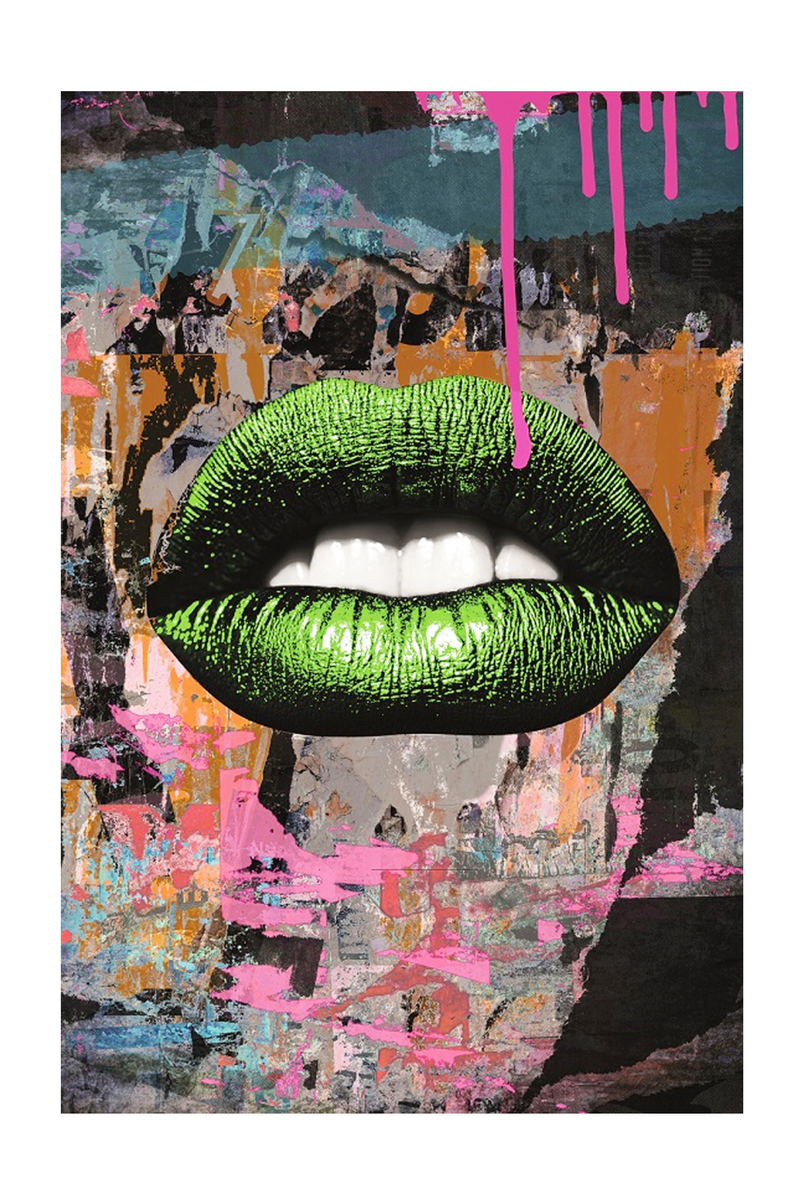 Green Pout Art Print | Andrew Martin Lip | OROATRADE