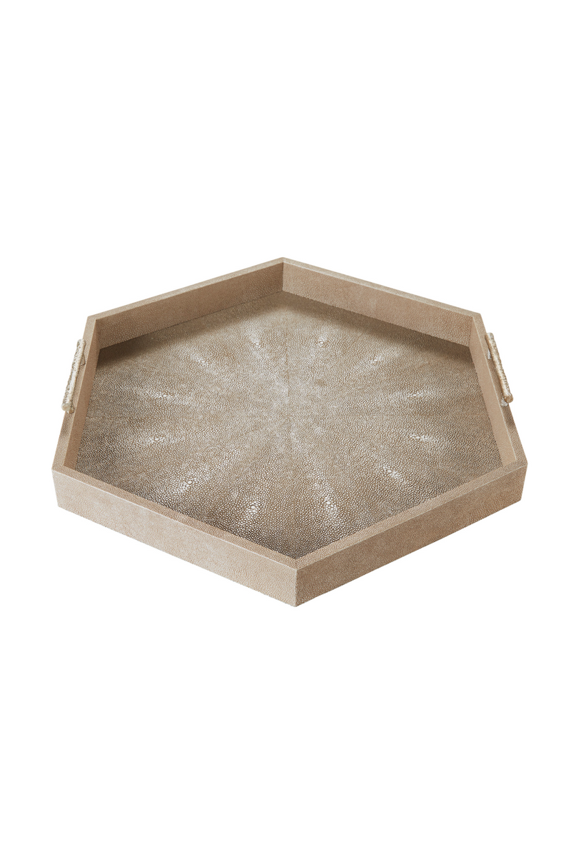 Cream Shagreen Hexagonal Tray | Andrew Martin Cosima | OROATRADE