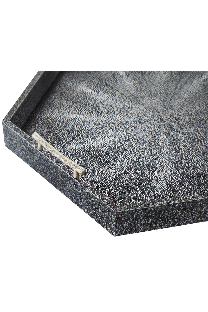 Gray Shagreen Hexagonal Tray | Andrew Martin Cosima | OROATRADE