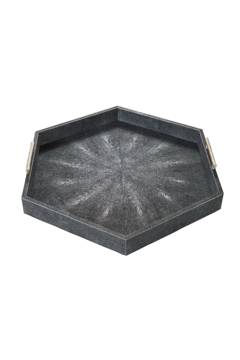 Gray Shagreen Hexagonal Tray | Andrew Martin Cosima | OROATRADE