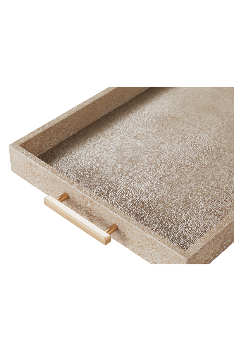 Cream Rectangular Tray with Metallic Handles | Andrew Martin | OROATRADE
