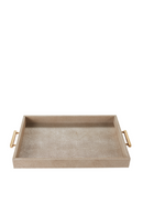 Cream Rectangular Tray with Metallic Handles | Andrew Martin | OROATRADE