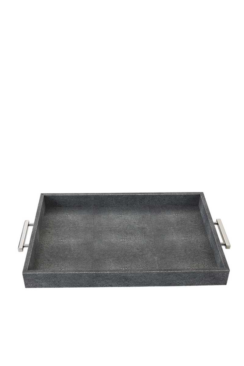 Gray Rectangular Tray with Metallic Handles | Andrew Martin Porto | Oroa
