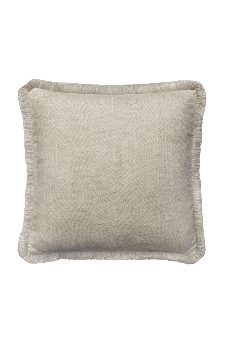 Herringbone Cushion with Silver Fringe | Andrew Martin Fasano | OROATRADE
