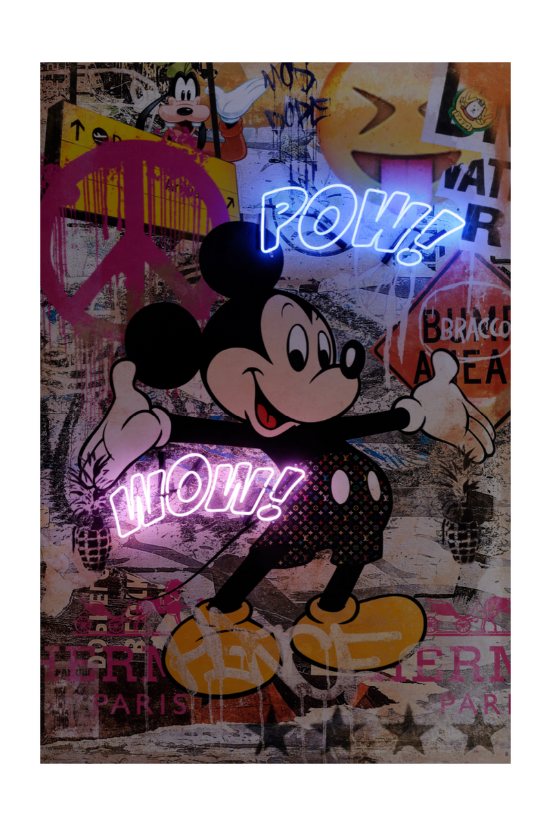 Mickey Mouse Neon Art Print | Andrew Martin Pow Wow | OROATRADE