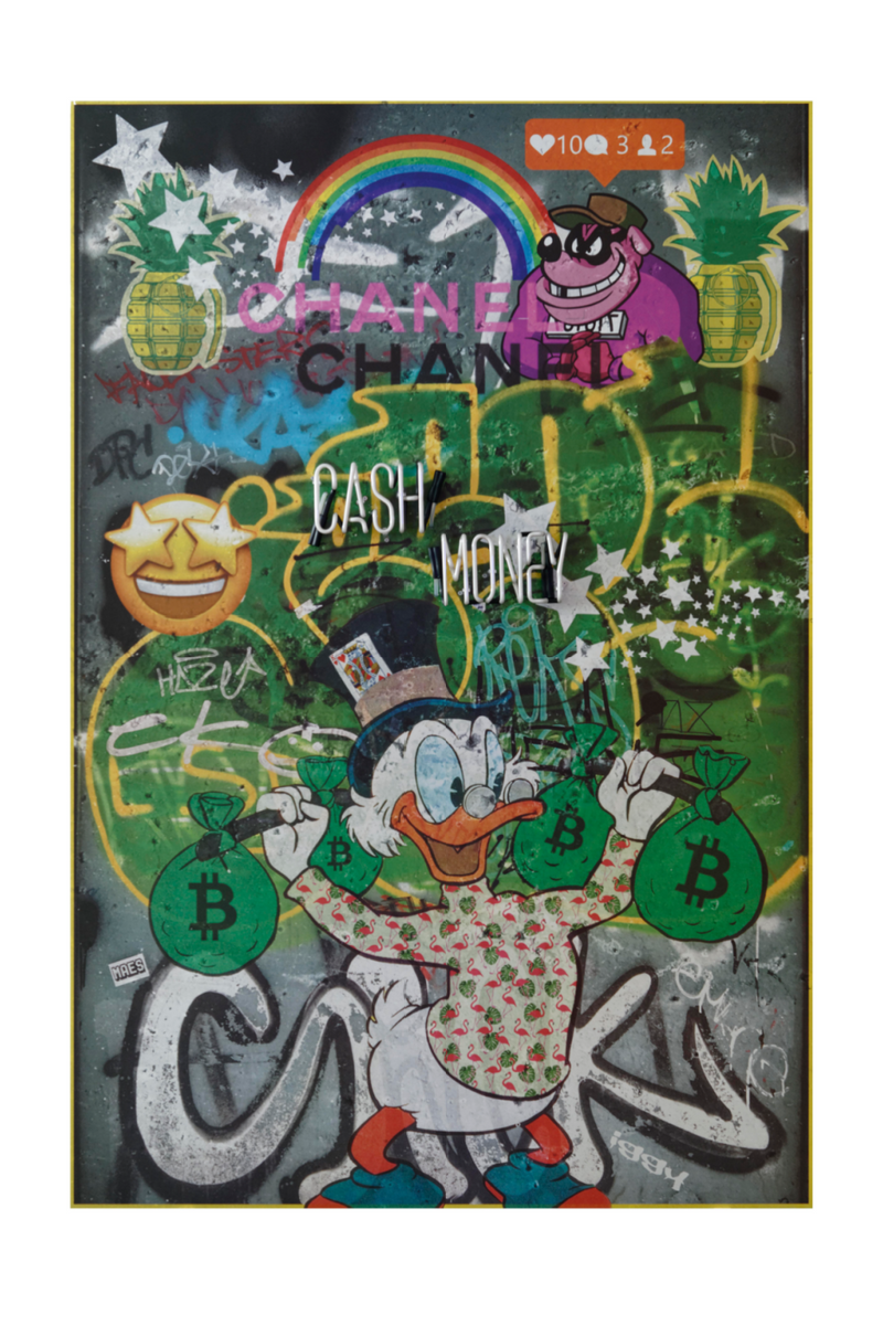Scrooge McDuck Neon Art Print | Andrew Martin Scrooge Cash Money