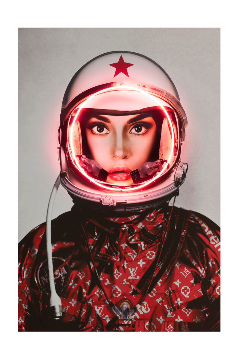 Red Louis Vuitton Neon Artwork | Andrew Martin Space Girl Logos | OROATRADE