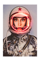 Silver NASA Space Neon Art Print | Andrew Martin Space Girl | OROATRADE