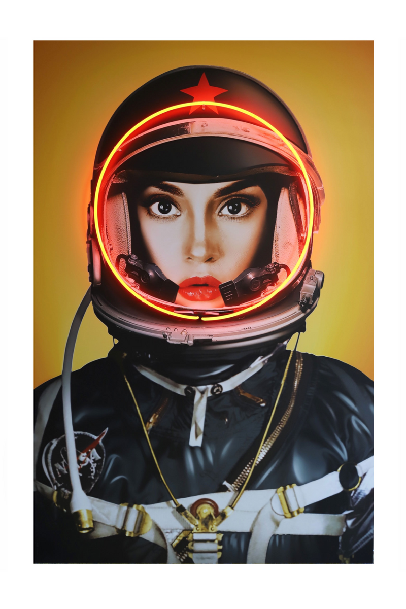 Black NASA Space Neon Art Print | Andrew Martin Space Girl | OROATRADE