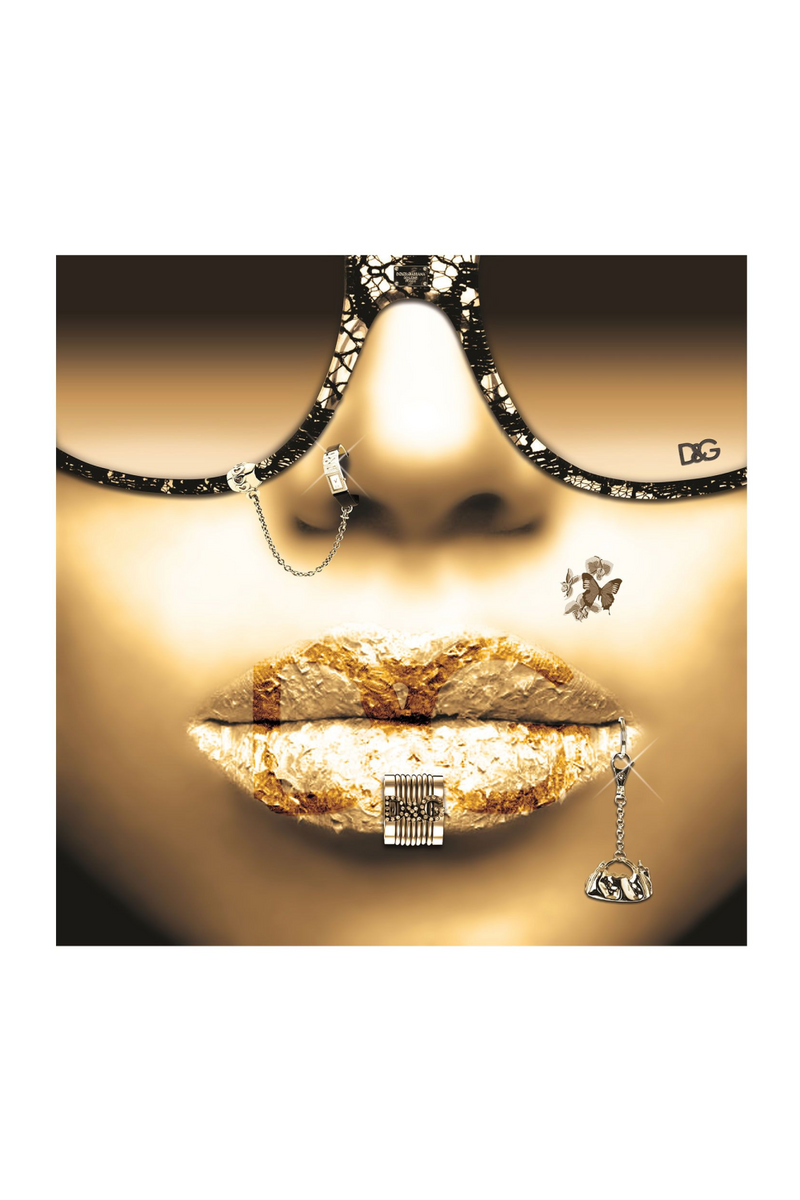 Gold Plexiglass Decorative Feminine Image | Andrew Martin D+G Gold | Oroatrade.com