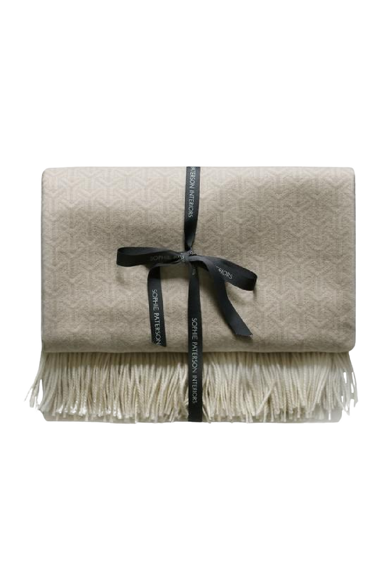 Nude Wool and Cashmere Geometric Throw | Andrew Martin Monte  | OROATRADE