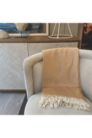 Tan Wool and Cashmere Geometric Throw | Andrew Martin Monte | OROATRADE