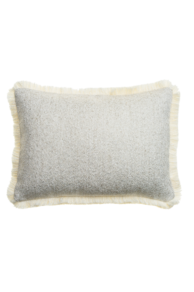 Natural Bouclé Fringe Cushion | Andrew Martin Huntsman | OROATRADE