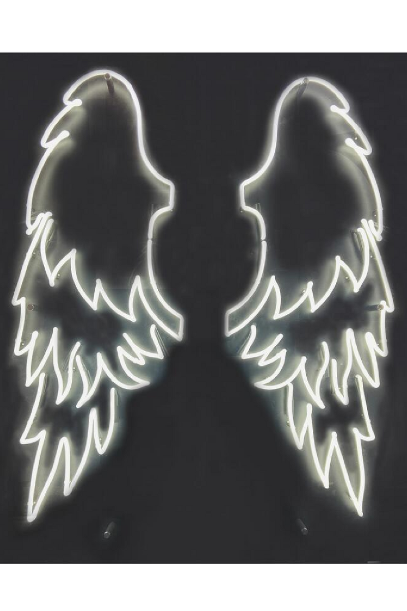 3D White Wings Neon Artwork | Andrew Martin My Angel | OROATRADE