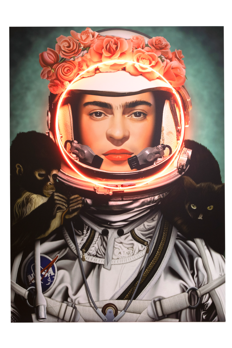 Frida Kahlo Neon Wall Art | Andrew Martin Space Girl Frida | OROATRADE