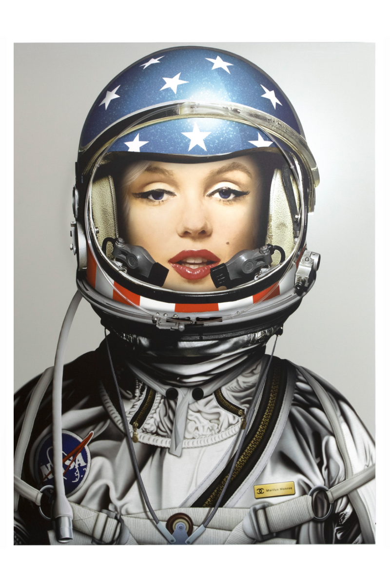 Silver Marilyn Monroe Neon Art Print | Andrew Martin Space Girl | OROATRADE