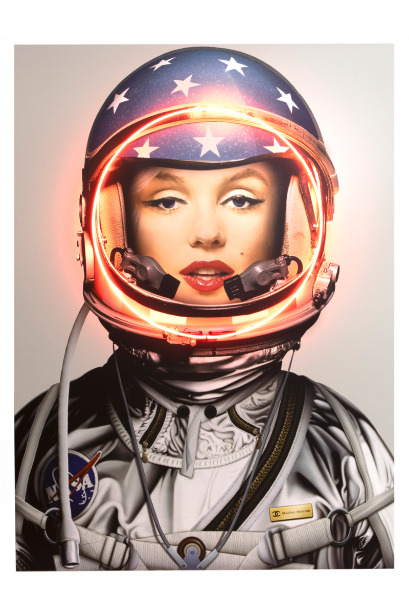 Silver Marilyn Monroe Neon Art Print | Andrew Martin Space Girl | OROATRADE