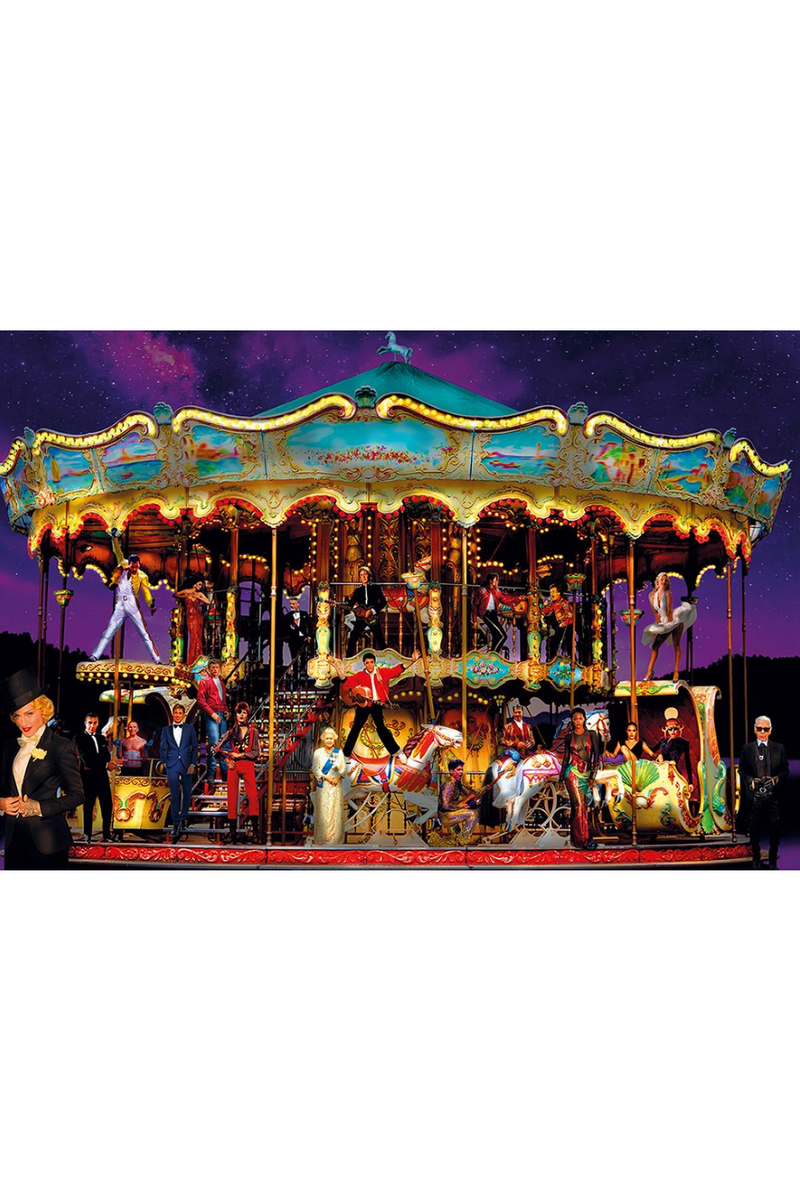 Multicolored Carousel Photographic Artwork | Andrew Martin Starry Night | Oroatrade.com