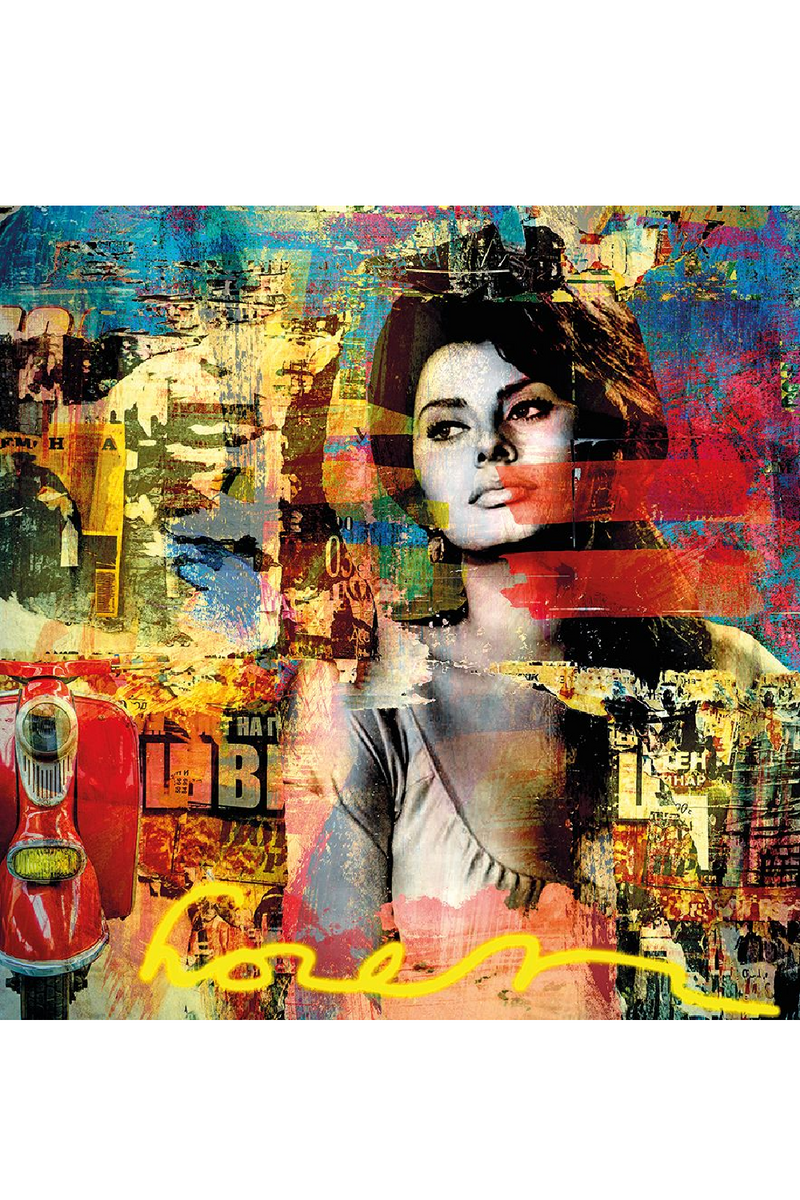 Movie Star Multicolored Photographic Art | Andrew Martin Sophia Loren | Oroatrade.com