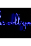 Framed Blue Neon Artwork | Andrew Martin World Is Yours | Oroatrade.com