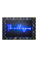 Framed Blue Neon Artwork | Andrew Martin World Is Yours | Oroatrade.com