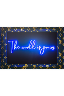 Framed Blue Neon Artwork | Andrew Martin World Is Yours | Oroatrade.com