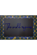 Framed Blue Neon Artwork | Andrew Martin World Is Yours | Oroatrade.com